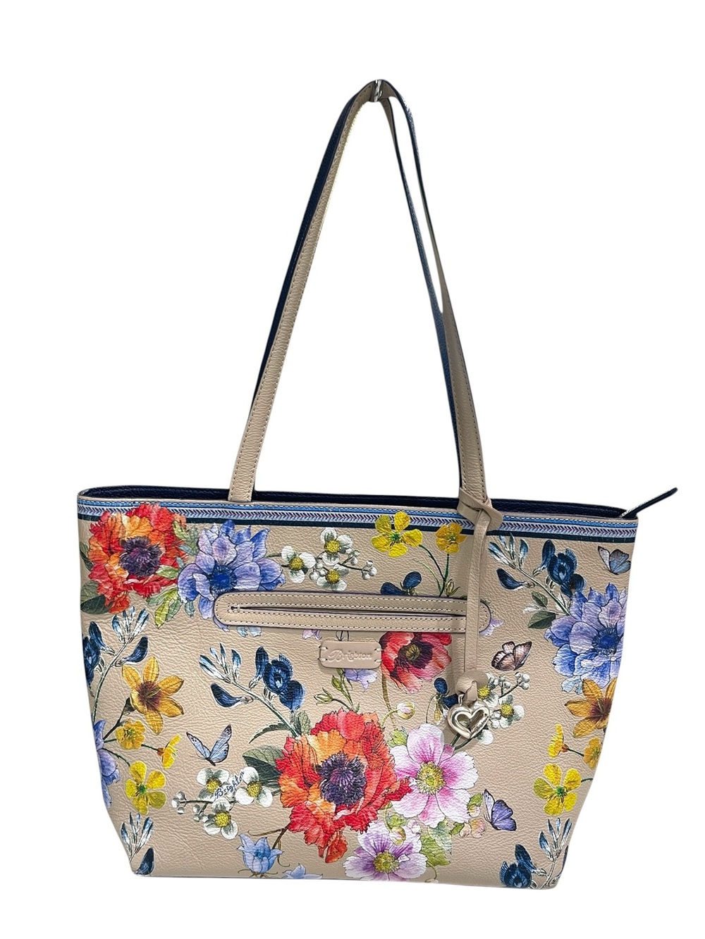 New Brighton Blossom Hill Collection Marni Floral Tote Bag Beige Floral Leather